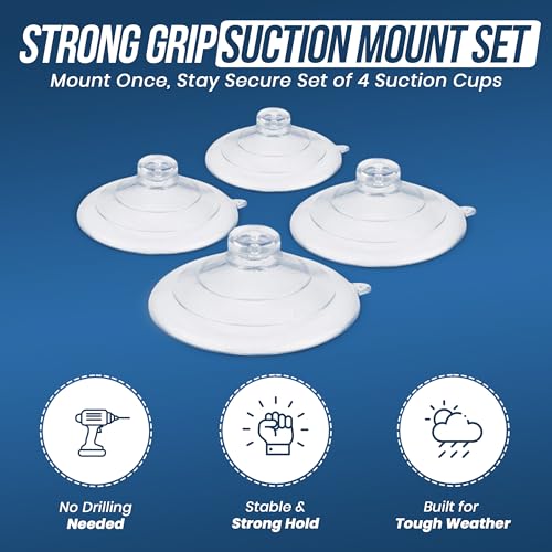 UBL Large Replacement Suction Cups - Strong Window Mount (Set of 4) | Heavy Duty Suction Cups for Windshields, & Emergency Vehicle Lights - Compatible with Feniex, Whelen & Federal Signal