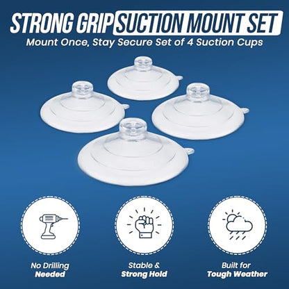 UBL Large Replacement Suction Cups - Strong Window Mount (Set of 4) | Heavy Duty Suction Cups for Windshields, & Emergency Vehicle Lights - Compatible with Feniex, Whelen & Federal Signal