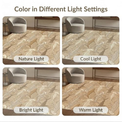 8'x10' Washable Abstract Shark Large Rug, Tan Non-Shedding Pet Friendly Carpet for King Size Bedroom, Master Suite, Under Bed, Foldable Easy Care Mat | Ref:2067660 - color: Beige/Pattern 18, size: 8' x 10' (Rectangular)