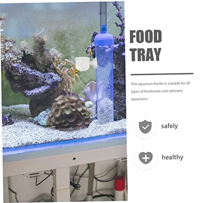 UPKOCH 2pcs Glass Fish Feeding Cups Aquarium Food Holders Cups for Easy Installation Smooth Feeding Mouth for Freshwater Tanks