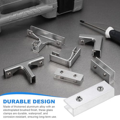M METERXITY Glass Fixing Clip (3-7mm) 2 PCS - Aluminum Alloy Glass Combination Fixing Bracket & Reinforced Clip Clamp Accessories, Apply to DIY Display Cabinet/Fish Tank - size: 3-7mm