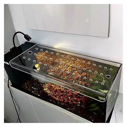 Anti-Jumping rium Cover - Secure Fish Tank Lid for Jumping Fish Prevent, Cat-Proof Safe Cover (14x10in / 35.56x25.4cm) - size: 14x10in/35.56x25.4cm
