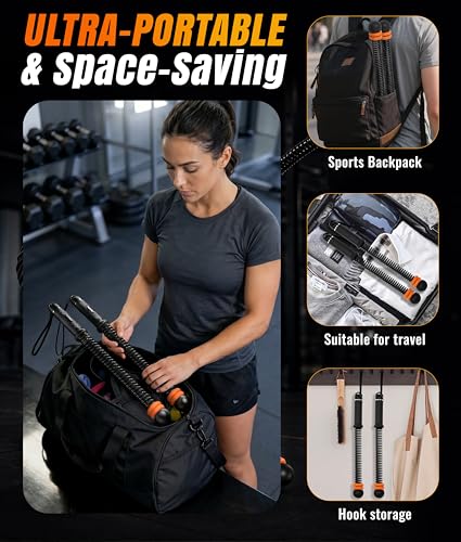 2-Pack Weighted Ropeless Battle Ropes, Cordless Battle Rope for Home Gym Workout, Portable HIIT Cardio Equipment for Arm Strength Training and Low-Impact Full Body Exercise for Men & Women