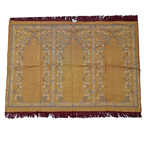 Large Islamic Beautiful Design Prayer Mat Musallah Janamaaz For 3 People-Made In Turkey