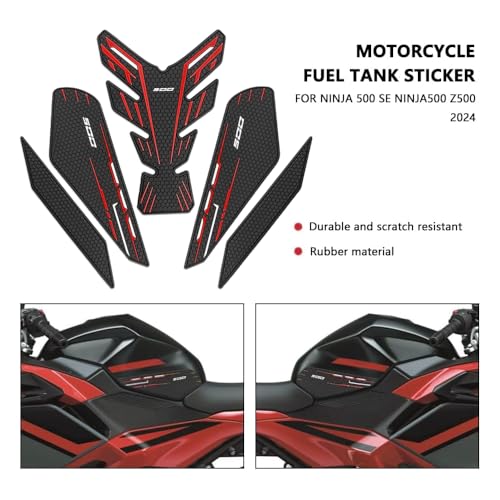 for Ninia 500 Z500 Ninja 500 SE ninja500 2024 2025 2026 New Accessories Side Fuel Tank Pads Protection Stickers Decals Fuel Tank Knee Pads Traction Pads Fuel Tank Pads Anti-slip side fuel tank sticker - color: Red