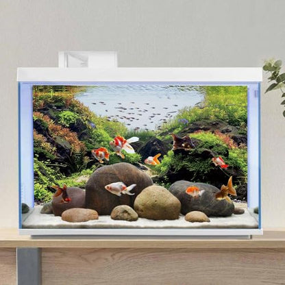 AWERT 48x24 inches Stone Aquarium Background Aquatic Plant River Bed & Lake Fish Tank Background Seaweed Fish Tank Background Vinyl Background - size: 48x24in/120x60cm