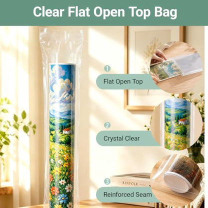 Plastic Sleeves 20 Pack 4 x 46 Inch Clear Poster Bag for Maps Banners 2 Mil | Waterproof Flat Open Poly Bag Long Narrow Storage Tube Bags for Blueprints, Collections, Paintings, Artworks and Umbrellas - size: 4 x 46 Inch