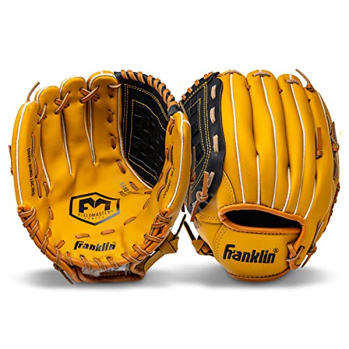 Franklin Sports Field Master Baseball + Softball Glove - Field Master Adult + Youth Baseball + Softball Mitt - Men's + Women's Gloves - color: Tan, style: 10.5" - Basket Web