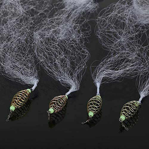 Demeras Spin Network Bait Fish Net Outdoor Nylon Cast Hand Throw Fishing Mesh Hand Casting Bait Fish Net for Bait Trap Fish(10 mesh)