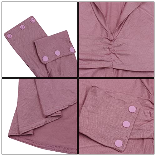 AIBEARTY Women Fashion Instant Muslim Turban Hijab with Snap Fastener Breathable Headscarf Bonnet Cap Turban Hat Shawl - color: Modal Pink - 3 Buttons
