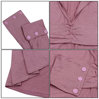 AIBEARTY Women Fashion Instant Muslim Turban Hijab with Snap Fastener Breathable Headscarf Bonnet Cap Turban Hat Shawl - color: Modal Pink - 3 Buttons