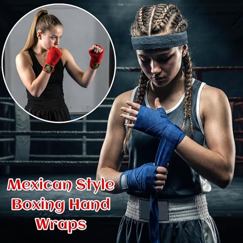 10 Pairs Boxing Hand Wraps Bulk, 98 Inches (2.5 Meter) Hand Wraps for Boxing, Non-Elastic Polyester Martial Arts Wrist Wrap for Men & Women, Kickboxing, Muay Thai, MMA Training (Multicolor)