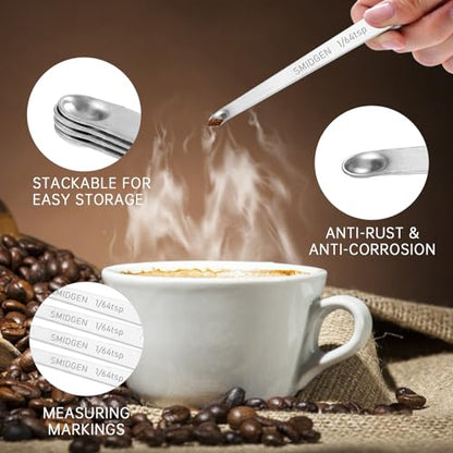 4 PCS 1/64 Teaspoon(1/64 Tsp | 0.083 mL | 0.083 cc) Single Measuring Spoon, Small Measuring Spoon Only, Stainless Steel Mini Measuring Spoons for Cooking - size: 1/64 Teaspoon