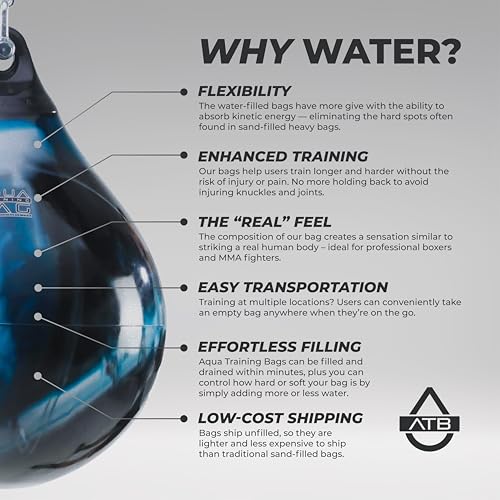 Aqua Training Bag 9" 15 Pound Head Hunter Slip Ball Hybrid Punching Bag - color: Bad Boy Blue