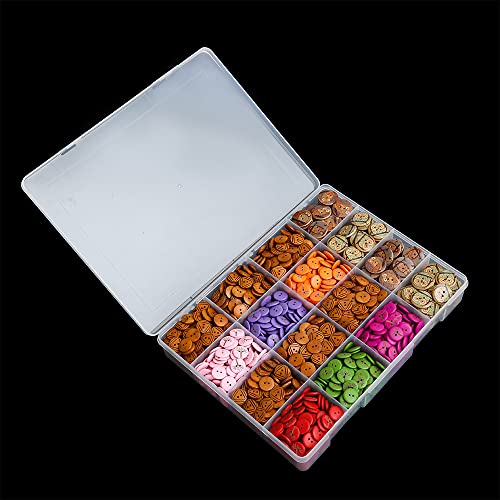 2 Pack Fixed 16 Grids Clear Plastic Large Compartment Container Case, Transparent Organizer Storage Divider Box with Lid for Bead, Button, Hardware, Screw, Sewing Kit, Craft Supplies - size: large 16 grids