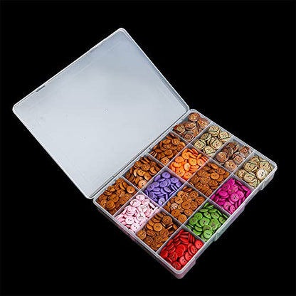 2 Pack Fixed 16 Grids Clear Plastic Large Compartment Container Case, Transparent Organizer Storage Divider Box with Lid for Bead, Button, Hardware, Screw, Sewing Kit, Craft Supplies - size: large 16 grids