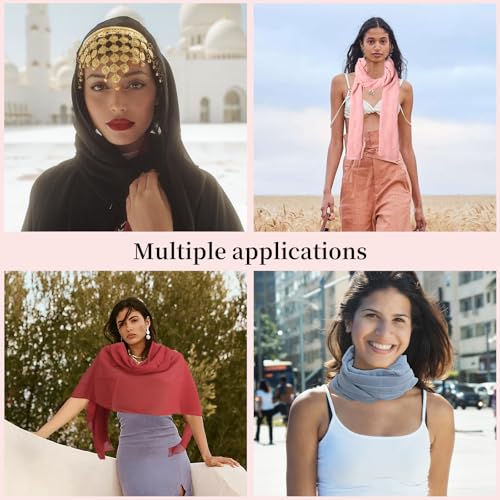 25 Pack Chiffon Hijab Head Scarves for Women 25 Colors Soft Hijab for Women Lightweight Long Scarf Wrap for Whole Season