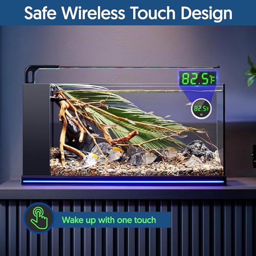 QZQ Fish Tank Thermometer Aquarium Thermometer Wireless Touch Stick Digital Aquarium Thermometer LED Display ±1°F for Monitoring The Fish Tank Aquarium Temperature Accessories (White) - color: White