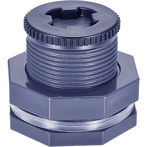 2” Female PVC Bulkhead Fitting with Plug Silicon Seal Gasket Water Tank Connector for 3 Inch Hole Saw Rain Barrels, Aquariums - color: 1 Pcs, size: 2 Inch