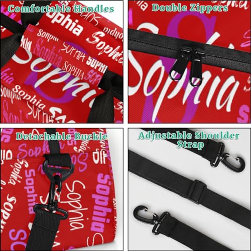 Custom Named Dance Ballet Bag Girls, Weekend Sports Travel Bag, Red | Gym Bag Sports Travel Carry On Duffle Bag - color: Color 13