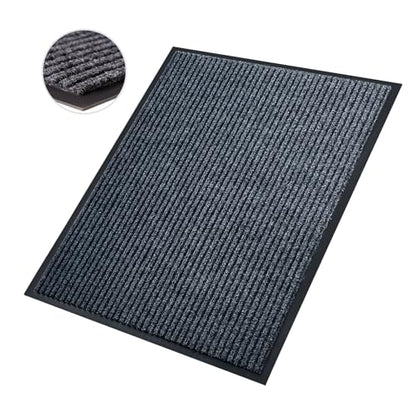 Front Door Mat, 2.7'x4'Indoor Outdoor Welcome Commercial Floor Mat | Heavy Duty Durable Inside Outside Entrance, Waterproof All-Season, All-Weather Non Slip Backing Doormat for Entryway, Black - size: 32"x48"