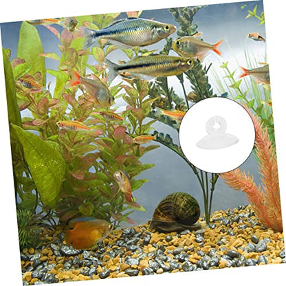 Ipetboom 100 Pcs Aquarium Fixed Suction Round Threads Cups Conditioner Lifter Dosing Pump Pump Aquarium Plumbing Fittings Aquarium Diffuser Cleaner Fish Tank Hose Air Transparent - color: Transparentx4pcs, size: 3X3X2CMx4pcs