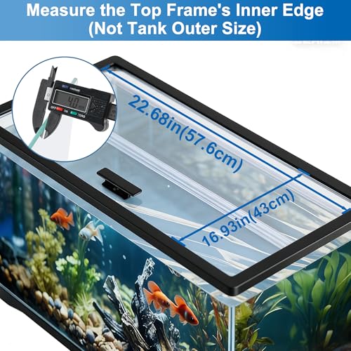 22.68×16.93×0.16 in 2 PCS Aquarium Lid Glass Canopy, Clear Tempered Glass Aquarium Fish Tank Hoods, Set for 70/75/90/110 Gallon Aquarium Fish Tank - size: 2PCS-22.68 x 16.93 x 0.16in