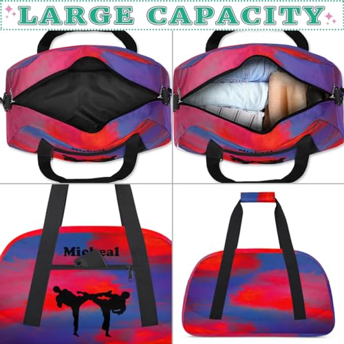 Personalized Martial Art Bag Duffel Bag for Girls, Custom Taekwondo Karate Bag Overnight Bags for Travel Weekender Practice Battle - color: Option 3