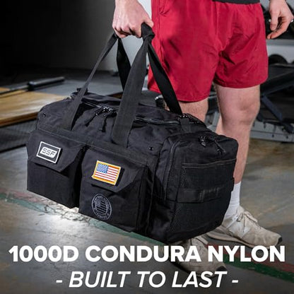 Heavy Duty 1000D Nylon Duffel Gym Bag (Mid BUD - Black) - color: Black, style: Duffel Bag (Mid Bud)