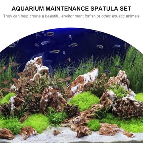 3pcs Aquarium Maintenance Tools Set Stainless Steel Tweezers Spatula Set for Fish Tank Cleaning Aquascaping