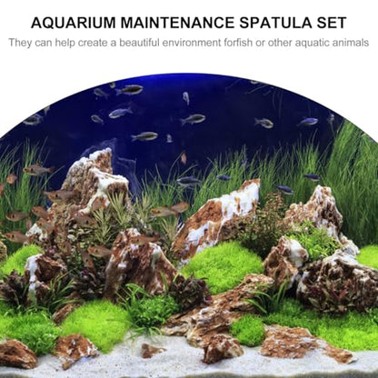 3pcs Aquarium Maintenance Tools Set Stainless Steel Tweezers Spatula Set for Fish Tank Cleaning Aquascaping