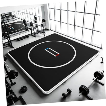 Inflatable Martial Arts Mat 10x10 FT, Portable Tumbling Mat | 4" Thick Foldable for Gymnastics, Wrestling, BJJ, Judo, Boxing, Home Training, PVC Air Mat, 15PSI