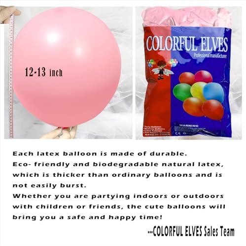 Latex Balloons 12 Inch 100 Pcs Helium Thicken Balloons Birthday Party Decorations（Pink） - color: Pink