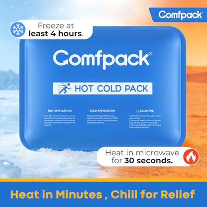 Comfpack Soft Gel Ice Packs for Injuries Reusable, Flexible Double Sided Cold Packs for Muscle Pain Relief & Strains, Ice Pack for Shoulder, Knee, Ankle, Back, Face, Leg, Arm(1 PK) - size: 9.7×7.8 Inch