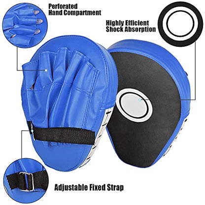 2PCS Boxing Mitts, MMA Punching Focus Mitts, Kickboxing Muay Thai Pads, Training Boxing Target Pads/Gloves, Martial Arts for Youth, Men & Women Gift (PU Leather)