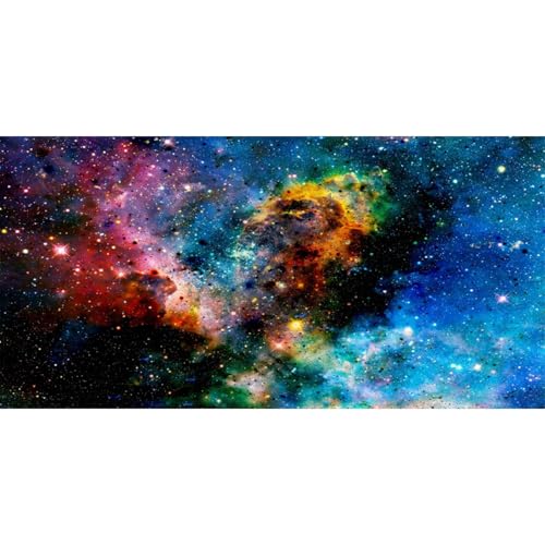 AWERT 48x18 inches Galaxy Aquarium Background Cloud Stars and Colorful Cosmic Universe Fish Tank Background Mystery Space Terrarium Background - size: 48x18in/120x45cm
