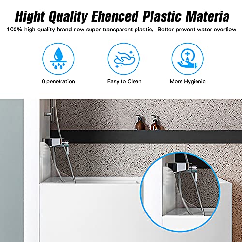 Tiga 2 Pieces Bathtub Shower Splash Guard, Bathroom Bath Tub Splash Guards with 3M Super Viscose, Perfectly Matched to Shower Curtain Weights
