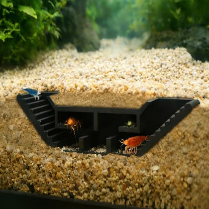 Shrimp & Fish Aquarium Decor, Viewing Shrimp Freshwater Hide Tunnel, Aquarium Underground Fish Tank Decor Decoration Hideout for Kuhli Loach, Pleco