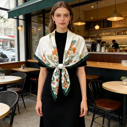 43" Large Square Scarf Fashion Scarves Hair Wrapping Scarfs Night Sleeping Headscarf for Women B07 - color: B077