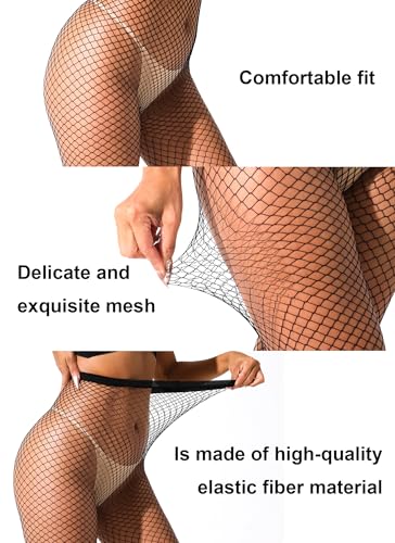 VOAKOW Fishnet Stockings Womens High Waist Fishnet Tights Mesh Stockings For Women - color: Regular Black S Mesh 2