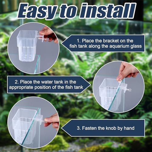 Gosknor 4pcs Aquarium Plant Holders, Transparent Plastic Fish Tank Plant Pots Hanging Aquarium Planter Aquarium Plant Basket Aquatic Plant Cup for Aquarium Fish Tank Hydroponic Plants