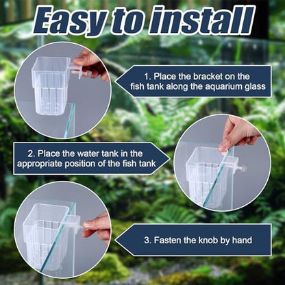 Gosknor 4pcs Aquarium Plant Holders, Transparent Plastic Fish Tank Plant Pots Hanging Aquarium Planter Aquarium Plant Basket Aquatic Plant Cup for Aquarium Fish Tank Hydroponic Plants