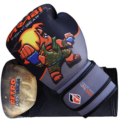Farabi Boxing Gloves Kids Junior Muay Thai Kick Boxing Training MMA Punching Bag - color: Grey Black, size: 4OZ