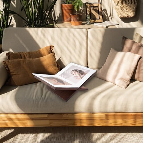 Honygebia Solid Wood Book Stands - Cross Frame Walnut Wooden Book Holder, Open Bookstand for Display and Reading, Suitable for Art, Bible, Cookbook, Easel, Magazine, Textbooks - color: Walnut