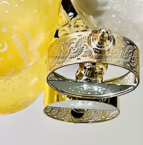 Eid Mubarak Islamic Metal Lamp Islamic Lamp, Eid ul Fitr Hanging Lantern Glass and Metal Lantern 14"X10" (Lantern) - color: Lantern