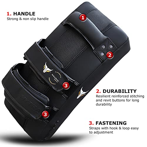 Mytra Fusion Muay Thai Pads Curved Kick pad MMA, Kickboxing, Martial Arts, Karate Punching Thai Pads X 1 Unit Single