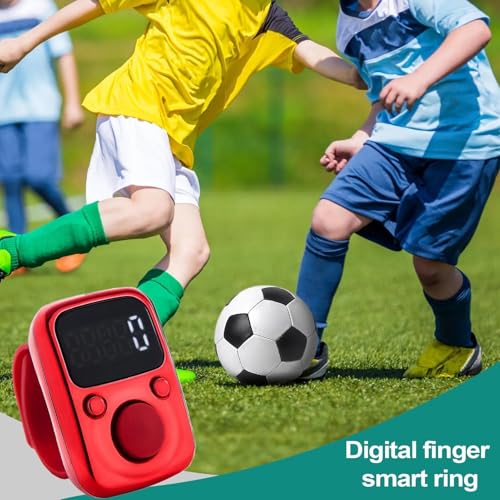 Tally Counter Portable Hand Finger Counting Clicker | Smart for Family Friends Home Young People Elderly Office Daily Wear - color: Red