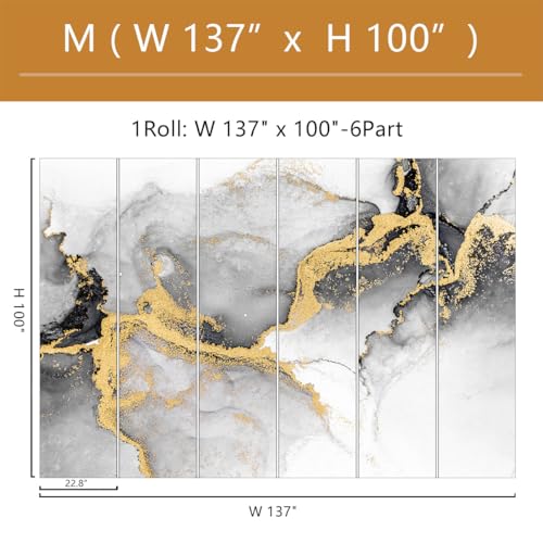 Black Gold Marble Wallpaper Peel and Stick for Living Room Office 137"x100" - color: ZZ-006, size: 137" x 100"