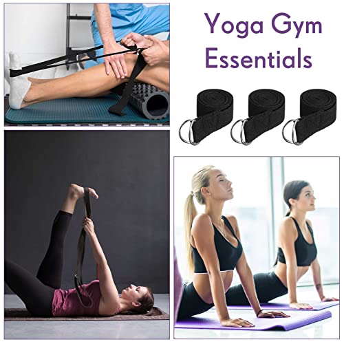 Jerify 50 Pcs Yoga Strap for Stretching Bulk 6ft Exercise Stretch Band with Metal D Ring Adjustable Pilates Non Elastic Yoga Belt for Women Men Physical Fitness Gym Workout Dance (Black)