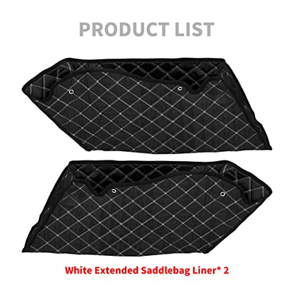 4'' Stretched Saddlebag Liners Inserts White Thread Compatible with Harley Touring 2014-2023 1 Pair